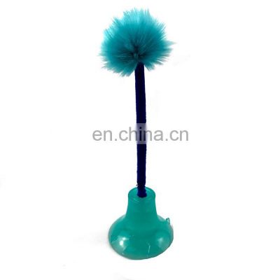 Wholesale dog and cat toys cat sticks suction cup pom pom ball toy