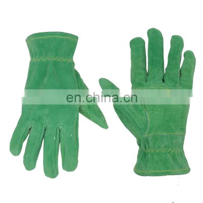 HANDLANDY Green Cowhide Leather Thorn Proof Gardening Gloves Breathable Rose Pruning Gloves For Men Women