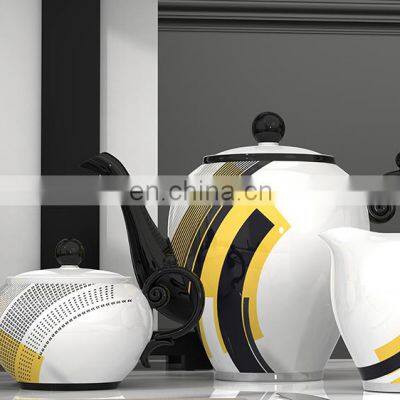 Modern Luxury Wholesale Yellow Dinner Plate Ceramic Porcelain Dinnerware Sets photo-4