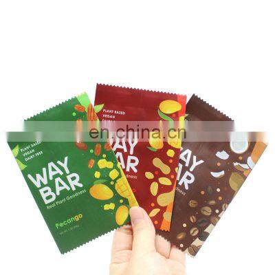 Digital printing matte finish foil lined one side open flat energy bar wrappers