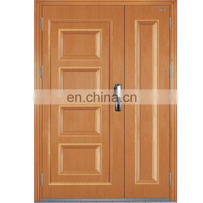 Doors supplier double leaf steel door price steel armored wooden door