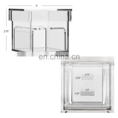 Clear Acrylic 2 PC Wedding Ring Box With 2 Slots Ring Holder Gift Box for Weddings photo-4