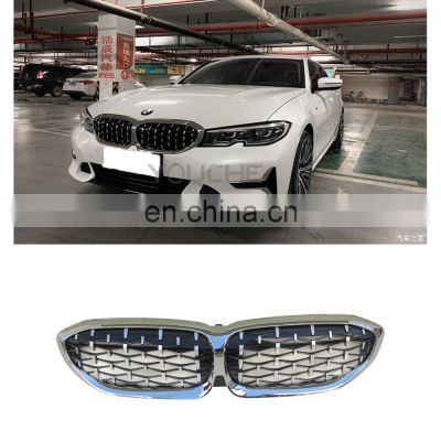 Chrome Sliver Grille Diamond Style Car Front Grille For BMW New 3 Series G20 G28 2019-2020