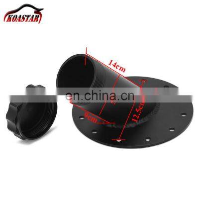 125cm Aluminum Billet 45 Degree Fuel Cell Fast Filler Neck With Mounting Hole 12 Bolt Flange