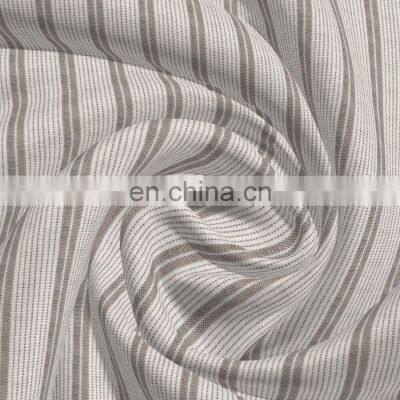 Best Selling Super Comfortable Linen Rayon Fabric Yarn Dyed Stripes For Garments photo-4