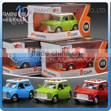 Mini Qute 1:36 kids Die Cast pull back alloy music light vehicle diecast model car model electronic educational toy NO.MQ 808L