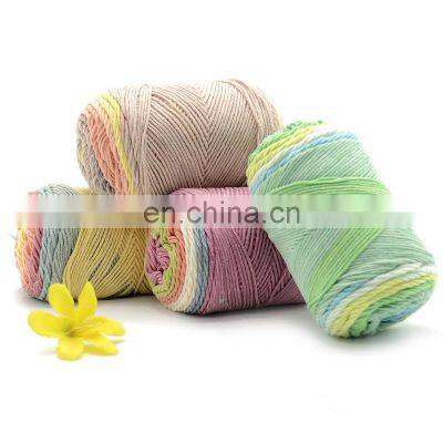 Wholesale 100G 5Ply Acrylic Ribbon Yarn In Crochet Rainbow Cotton Yarn