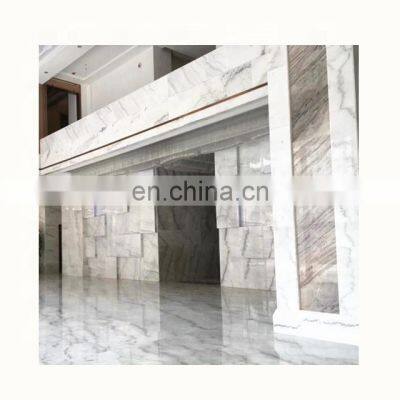 Polished white marble wall panels marble stone wall facing