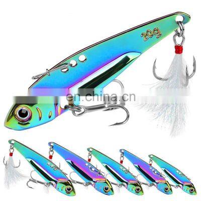 New Sinking Lure 5g 7g 12g 15g 20g Artificial Colorful Metal VIB Hard Fishing Lure Vivid Vibration Spinner Bait