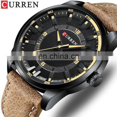 CURREN Men's Casual Leather Quartz Watch Top Brand Fashion Watches Luxury Business Movement Wristband Watches 8390