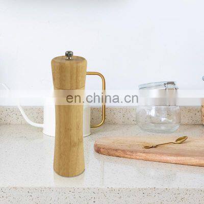 Bamboo Wooden Salt and Pepper Grinder Set Includes Manual Salt and Pepper Mills With Adjustable Coarseness photo-5