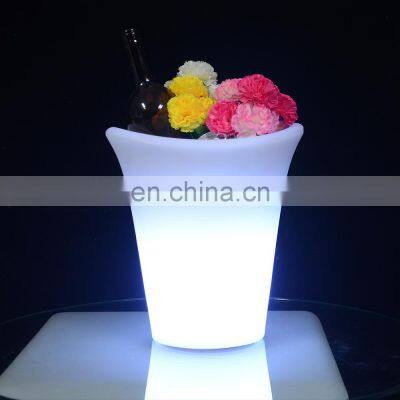 OEM custom light up champagne wine bottle led Portable Party Use Led Rechargeable Cooler Glowing Plastic LED ice bucket