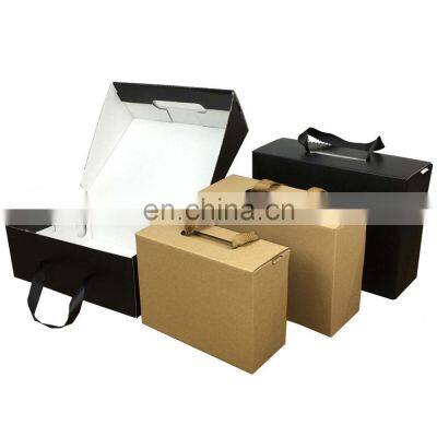 Custom Multiple Colour Corrugated Shoes Folding Carton Box With Handles photo-3