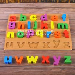 Educational Wooden Alphabet Puzzle Toy Letter Wooden Puzzle