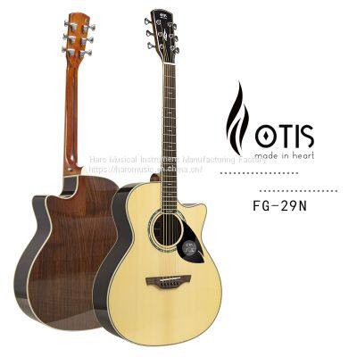 OTIS acoustic guitars factory supply 40 inch GB body shape cut away spruce solid guitar