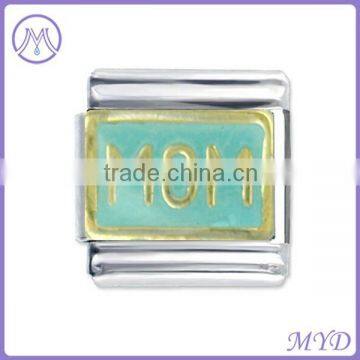 Mother's Day Mom and Flower Italian Charms in 304 Stainless Steel Bracelet photo-3