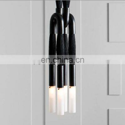 Hot selling metal brass light living room hotel ceiling home decoration lighting horsehair pendant lighting