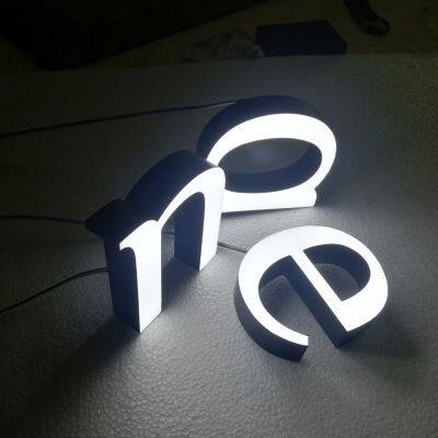 Acrylic luminous words mini words resin outdoor advertising back luminous stainless steel advertising