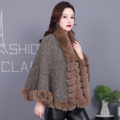 2025 New Coat Cloak Imitation Fur Knitted Shawl Coat Plush Outside to Wear photo-5