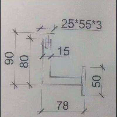 Stair Guardrail Accessories Wall Stair Pipe Support photo-2