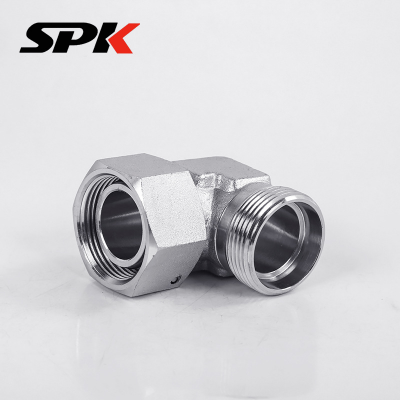 Hydraulic Fitting, H-Type Ferrule Transition Fitting, Male & Female Thread 90° Elbow (Model: 2D9), Stainless Steel