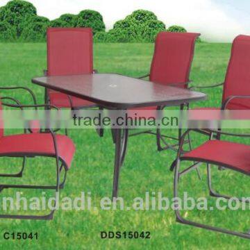 outdoor steel furniture spring sling patio set dining set garden set