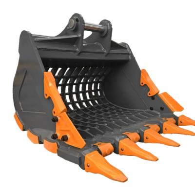China Factory Supply Customized Daewoo 340 370 Excavator Rock Sieve Bucket Heavy Duty Reinforced Skeleton Bucket With Teeth