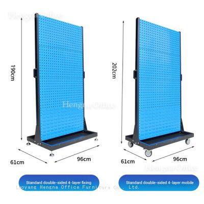 Heißverkaufendes aus China gefertigtes Metallwerkzeugregal mit 4 Etagen und doppelter Seite für mobile Werkstätten photo-1