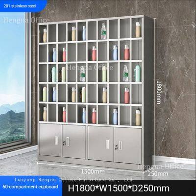 Stainless Steel Water Bottle Storage Rack - Waterproof & Dustproof Design for Cafeteria & Workshop photo-4
