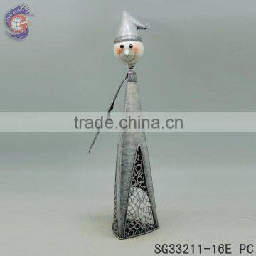 iron snowman candlestick for christmas decoration