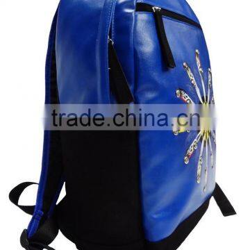 Cool Car Shape Knifes Pattern PU Leather + Imitation Suede Backpack photo-2