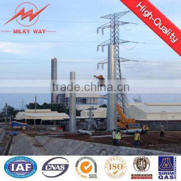 galvanized steel electric pole with cross arm