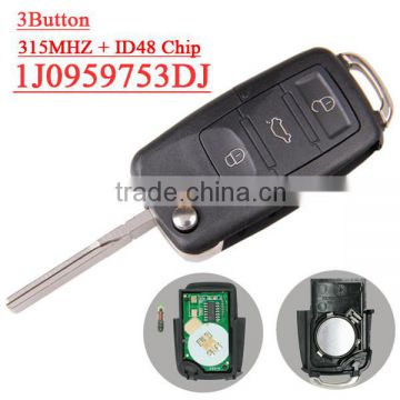 High Quality 1j0 959 753 DJ 1j0959753DJ3+1 button Flip remote key with 315mhz id 48chip for vw