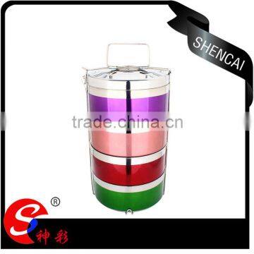 Metal Stainless Steel 4 Layers Compartment Lunch Box/ Hand Pot With Foldable Handle/ Food Carrier photo-5