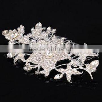 The Bride Wedding Dress Handmade Ornaments Headdress Fashion Exquisite Diamond Crystal Dish Hair Comb photo-2