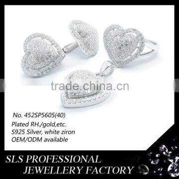 2015 Alibaba experess new products silver pendant necklace jewelry sets accept min quantity