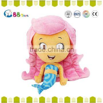 ICTI audits manufa cturer OEM plush toys/pink pretty mermaid for gift