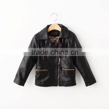 2015 Autumn children clothing leather coat slim girls fashion coats for girls