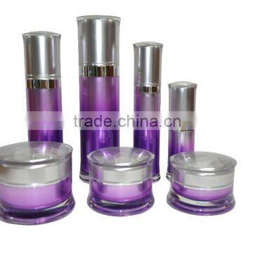 Purple plastic cosmetic packaging for cream jars