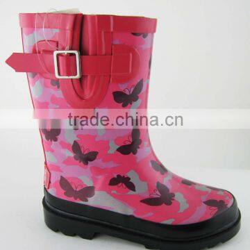 Butterfly children rubber rain boots