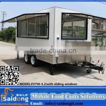 Big wheels mobile food cart/best global mobile food trailer/CE approval mobile food van for sale