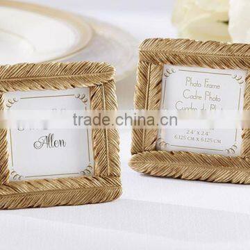 2016 Gold Feather Photo Frame for Wedding Return Gifts for Guest