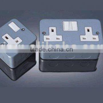 double switiched socket with metal box