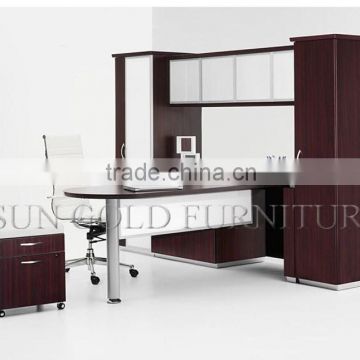 Modern Chinese Supply Modular U Shape Office Desk with Book Shelf(SZ-OD522)