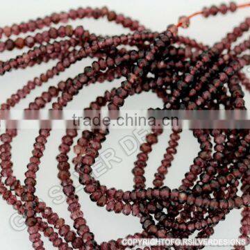 Semi Precious faceted Rondelle Beads, Garnet rondelle beads