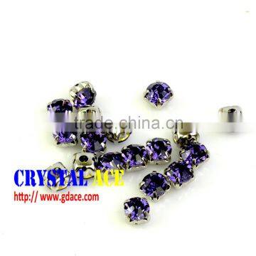 Sew-on Garment Diamante crystal Rhinestone glass beads, sewing mounted chaton stones for dress making