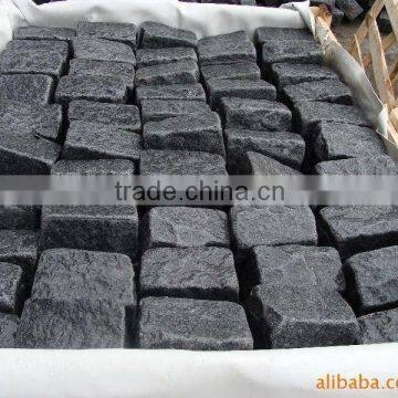 outdoor black granite cube paving stones