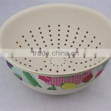 hot selling bamboo ware bowl with sieve,stainless steel colander