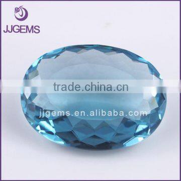 Large Size Oval Synthetic Aquamarine Blue Quartz For Sale