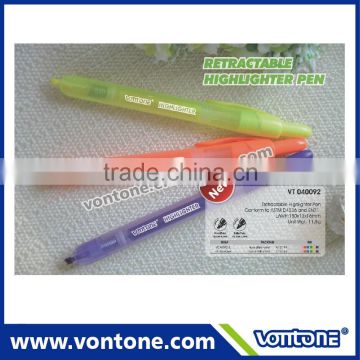 New style Retractable highlighter pen